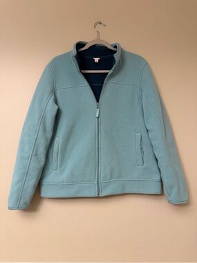 Merona Light Blue Full-Zip Teddy Fleece Jacket - Women